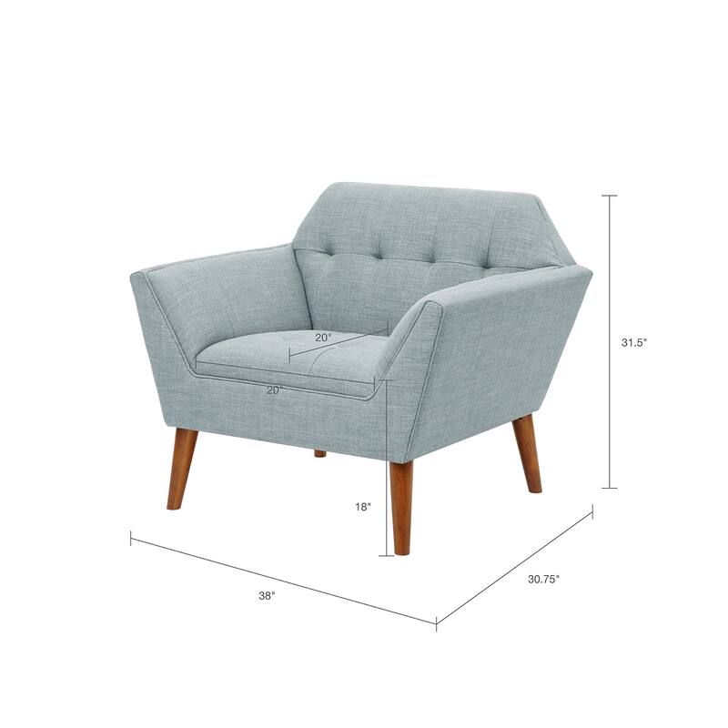 Roomfitters Mid Century Modern Lounge Chair with Button Tufting, Upholstered Accent Chair for Living Room