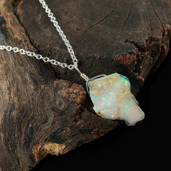 Ethiopian Opal Beaded Necklace 925 Sterling Silver Natural Gemstone Women Gift Ethiopian Opal Beaded Necklace 925 Sterling Silver Natural Gemstone Women Gift