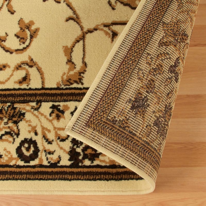 Formal Floral Scroll Vines Border Indoor 3-Piece Area Rug Set by Superior