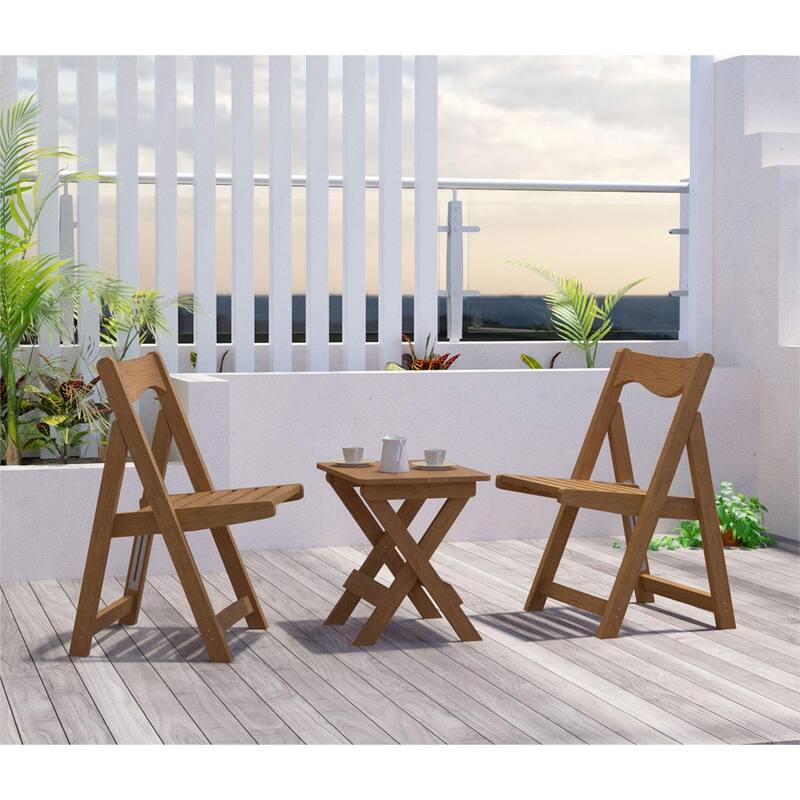 Outdoor Foldable Table Chairs Set (2 Chairs & Table), Set of 3