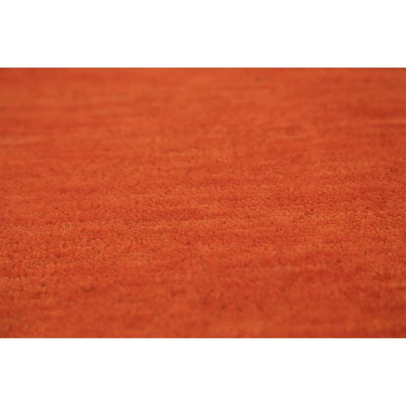 Orange Modern Gabbeh Oriental Rug Handmade Wool Carpet - 3'4" x 6'5"