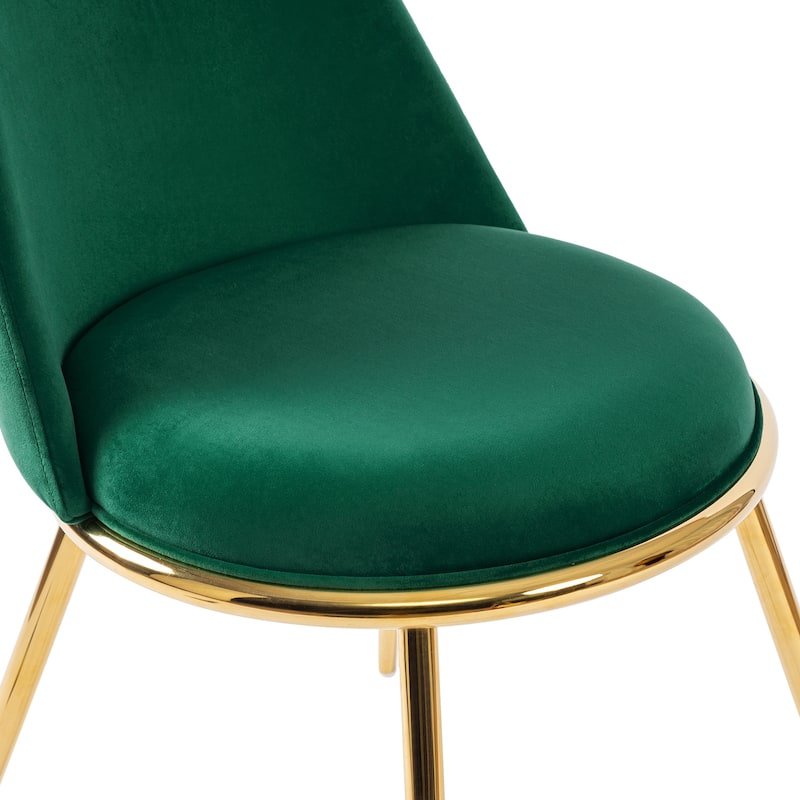 Velvet Upholstered Dining Chairs with Metal Legs, Set of 2/4 - 18.5" W x 21.46" D x 32.28" H