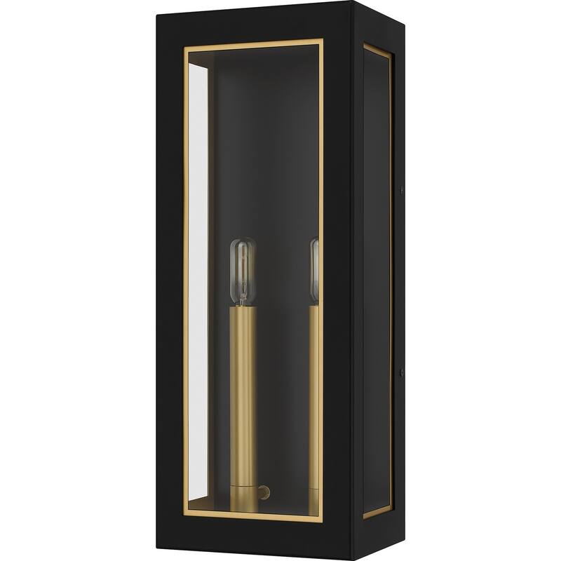 Matte Black Two Light Outdoor Wall Mount from the Bourbon Collection - Matte Black