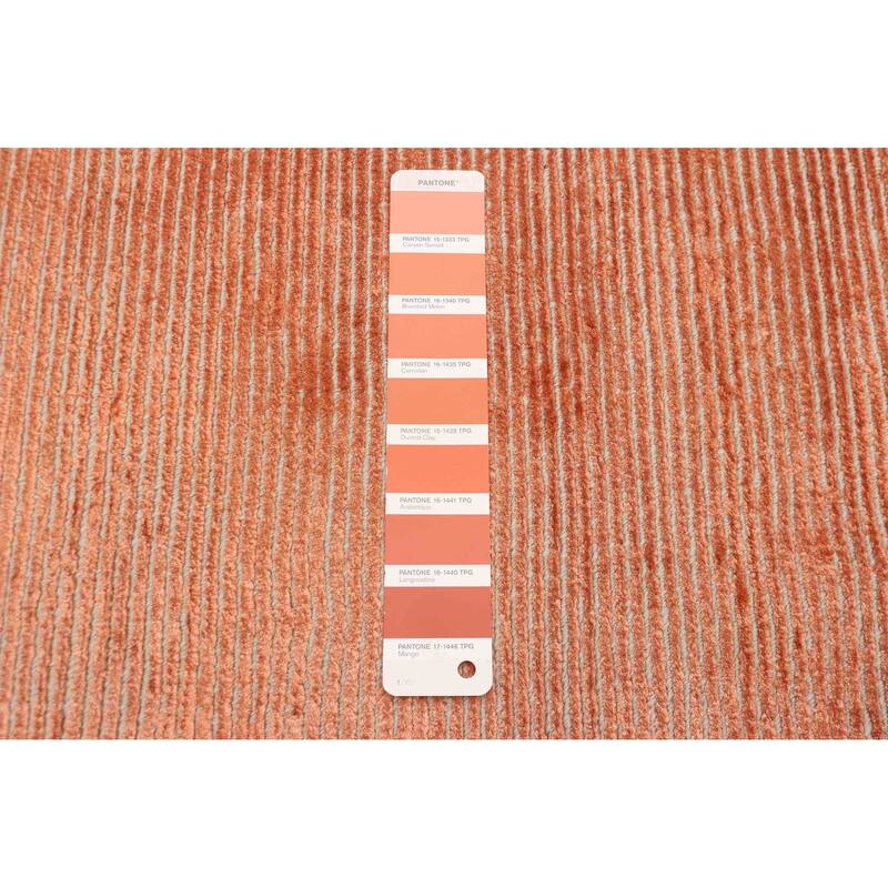 ECARPETGALLERY Hand Loomed Shimmer Copper Viscose Rug - 5'6 x 8'0