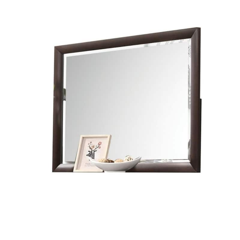 HomeRoots 36" Merlot Wood Framed Mounted Dresser Mirror - 47' X '36' X '1