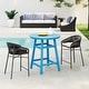 preview thumbnail 42 of 111, Polytrends Laguna Hdpe All Weather Outdoor Patio 35" Round Counter Table Pacific Blue