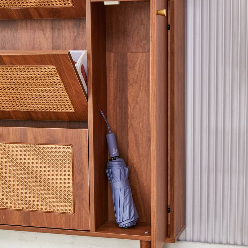Rattan Shoe Storage Cabinet