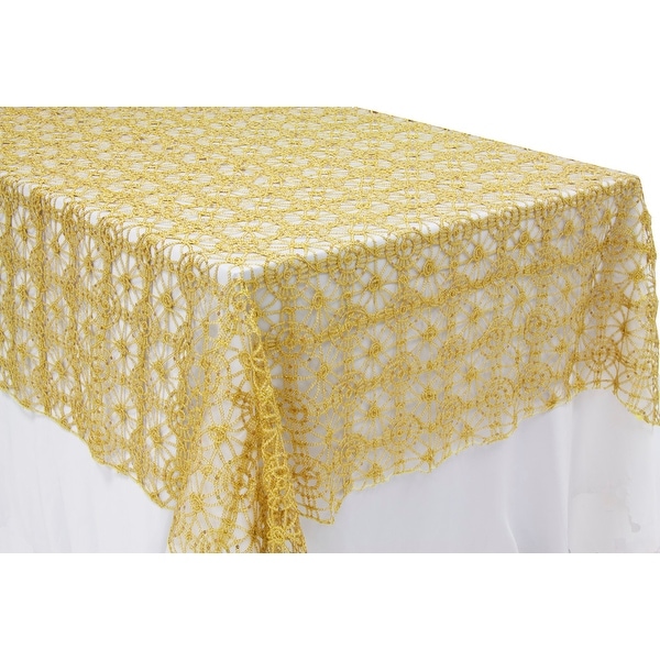 Chemical Lace 60"x120" Rectangular Table Topper/Overlay - Gold