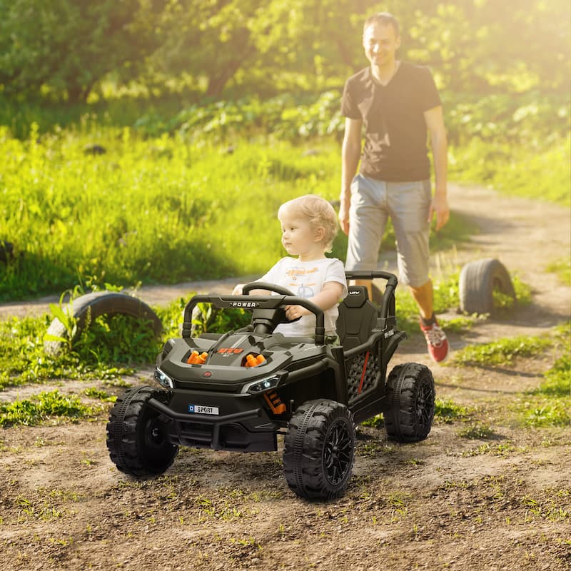 12V Kids UTV, Off-Road Ride-On Truck with Remote Control, LED Lights, Music, Horn, and Suspension for Boys and Girls