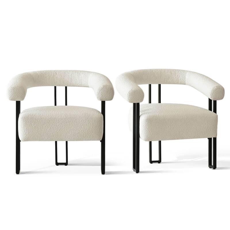 30" Wide Upholstered Boucle Accent Chair