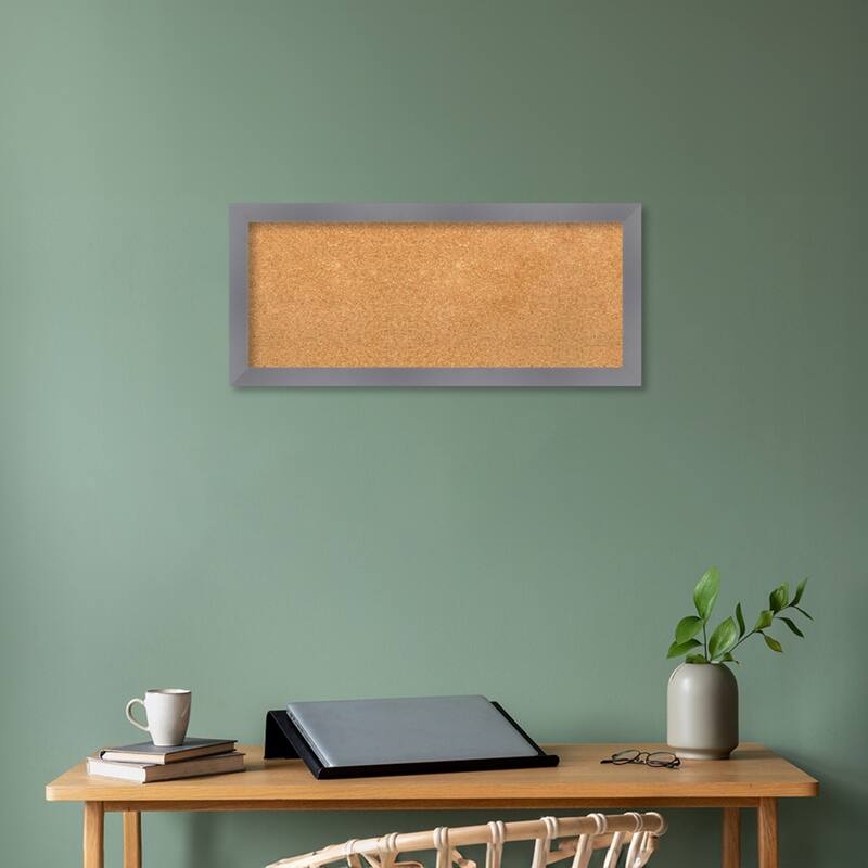 Edwin Grey Wood Framed Natural Corkboard Bulletin Board