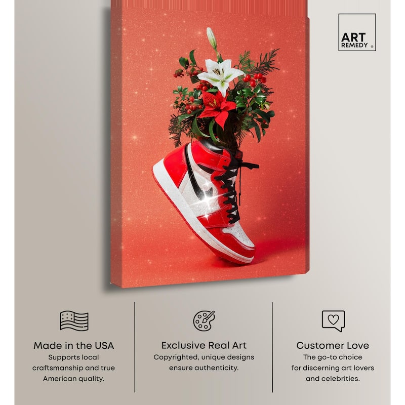 Holiday Sneaker Canvas by Art Remedy, Gallery Wrapped
