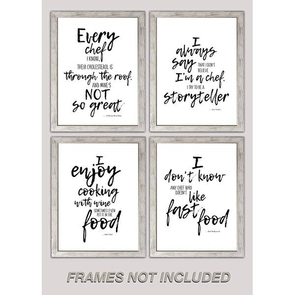 Shop Set Of 4 Unframed Prints Of Famous Chef Kitchen Quotes Inspirational Wall Art Home Decor Prints 8 X 10 Overstock 26034774