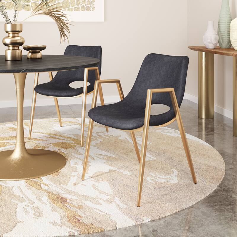 Desi Dining Chair Black & Gold - Black/Gold