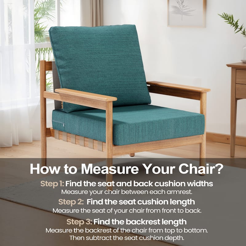 27.6'' x 24.4'' x 4.5'' Outdoor Indoor Patio Seat Cushions Set (Seat & Back)