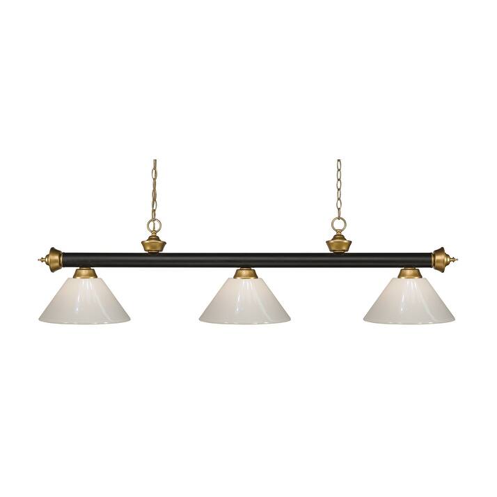 Z-Lite Riviera 3 Light 57" Wide Billiard Multi Light Pendant with - Bronze / Satin Gold