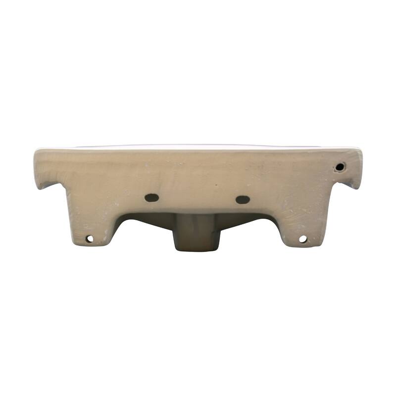 Tahoe White Ceramic Wall Mount Vessel Floating Sink with Overflow and Single Faucet Hole