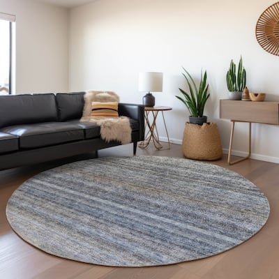 Machine Washable Indoor/ Outdoor Ombre Solid Chantille Rug