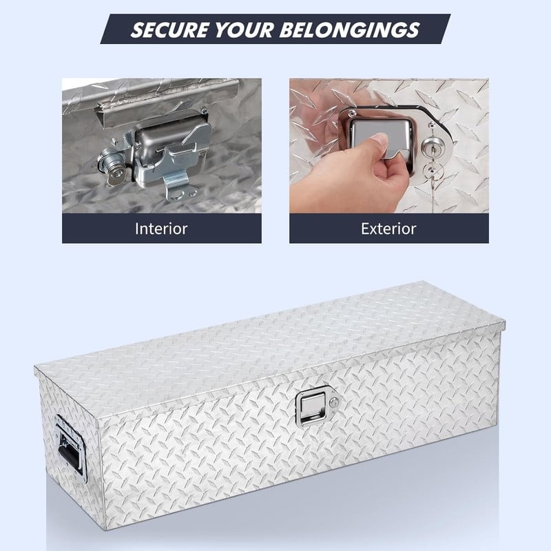 Aluminum Truck Bed Tool Box Heavy Duty with Sliding Shelf