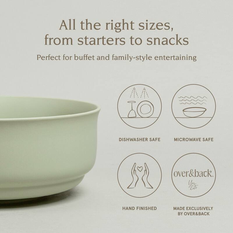 over&back Rimmed Semi-Matte Stoneware Serving Bowl