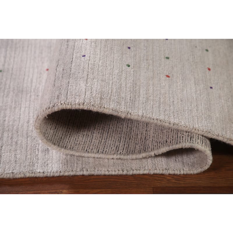 Gabbeh Oriental Area Rug Handmade Silk Carpet - 8'10"x 11'8"