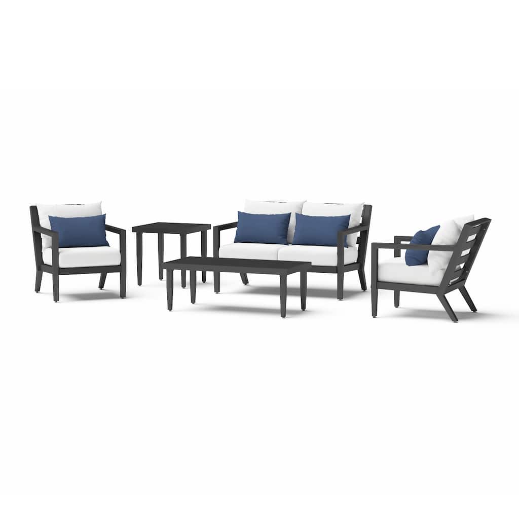 Thelix 5 Piece Sunbrella Outdoor Patio Seating Set