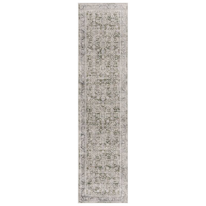 SAFAVIEH Vintage Nienke Tabriz Oriental Rug - 2' x 8' Runner - Green/Grey