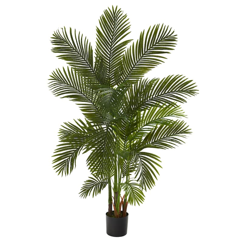 Modern Palm Tree Indoor 6ft Artificial Plant Home Office Decor - Green - 51-60 Inches