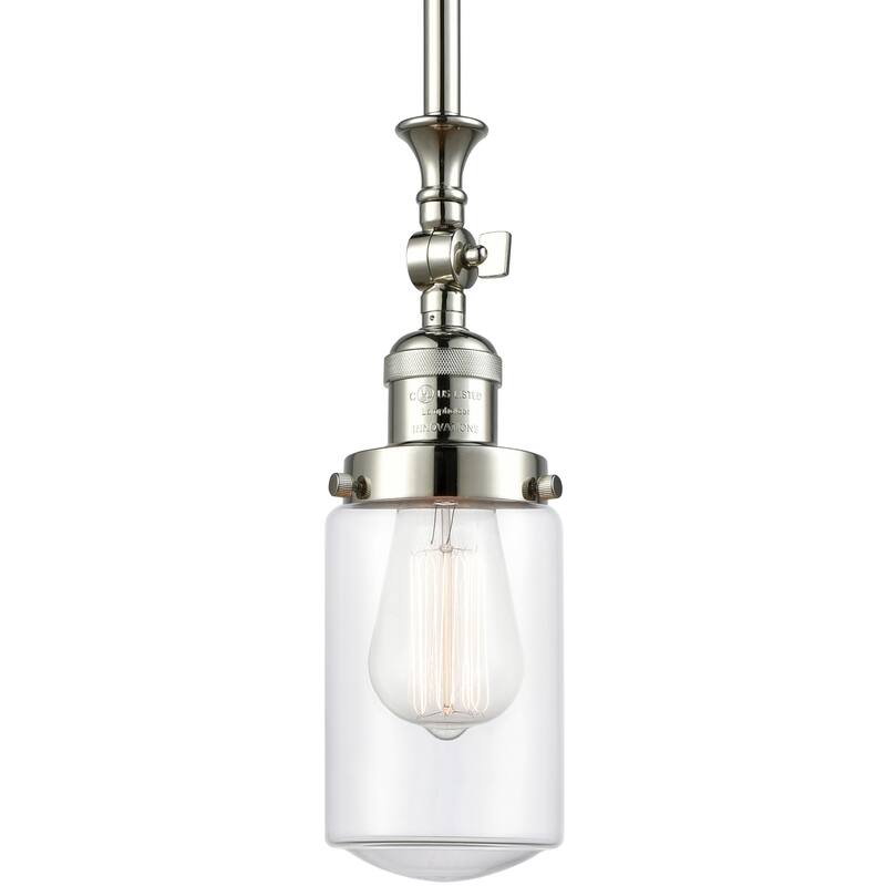 Innovations Lighting Dover 5" Wide Mini Rod Hung Adjustable Pendant - Polished Nickel / Clear