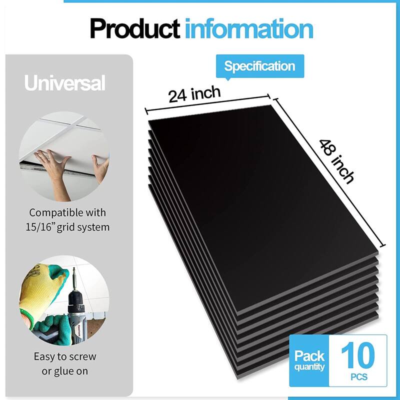 Art3d 2ft x 4ft.Smooth Drop Ceiling Tiles,Lay-in Ceiling Tiles(80sqft/case)