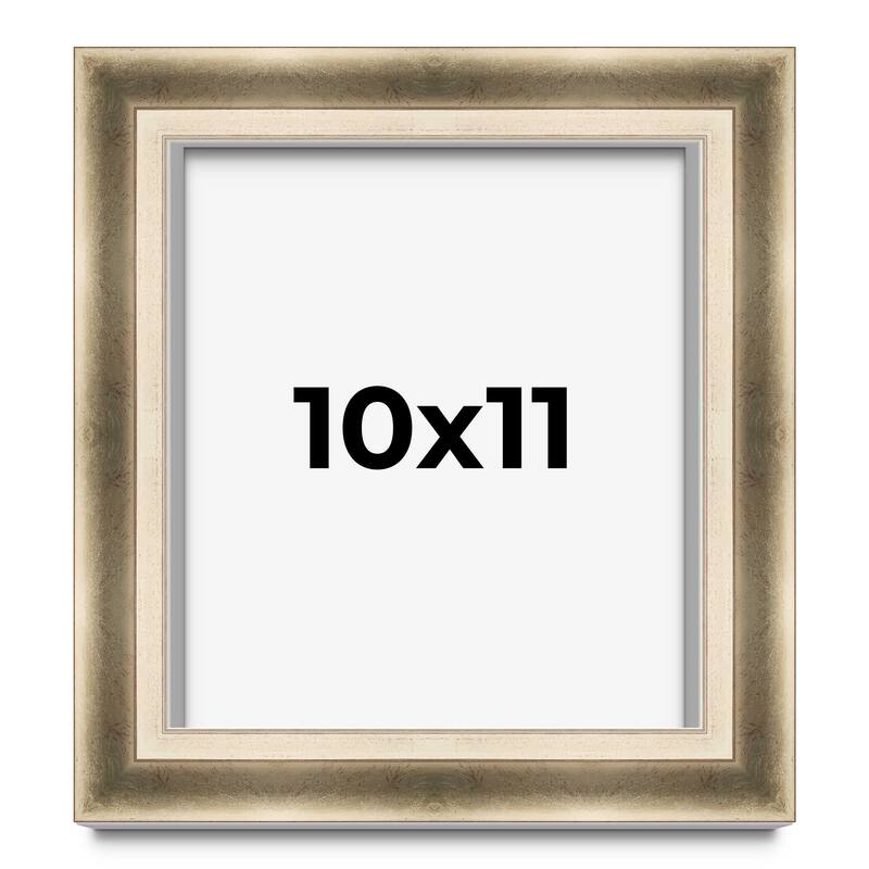 10x11 Shadow Box Frame Silver | 1.75 inches Deep Real Wood Traditional