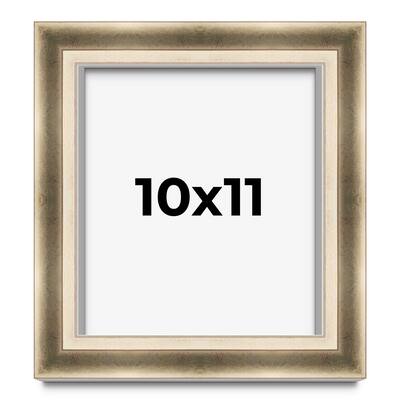 10x11 Shadow Box Frame Silver | 1.75 inches Deep Real Wood Traditional