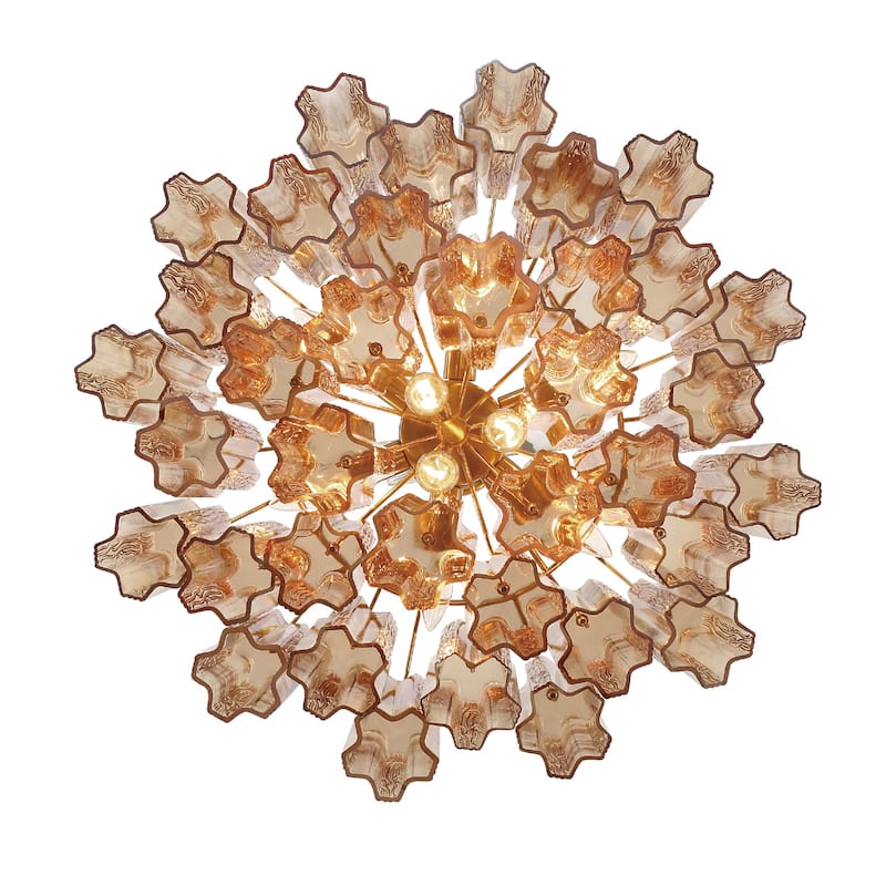 Addis 9 Light Aged Brass Chandelier - 22"W x 14.25"H x 22"D