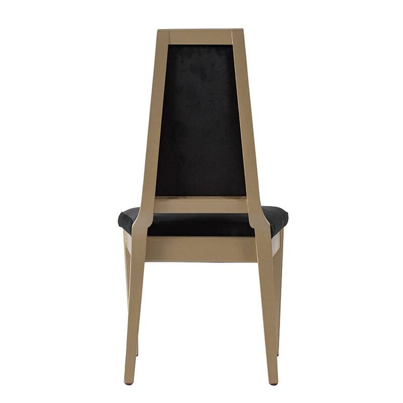 Champagne/Black Velvet Upholstered Wood Frame Dining Chair, Sturdy Dining Chair for Dining Rooms - 21.75