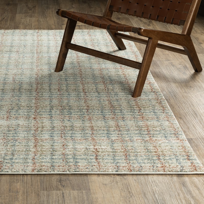 ROW Gemma Distressed Plaid Area Rug