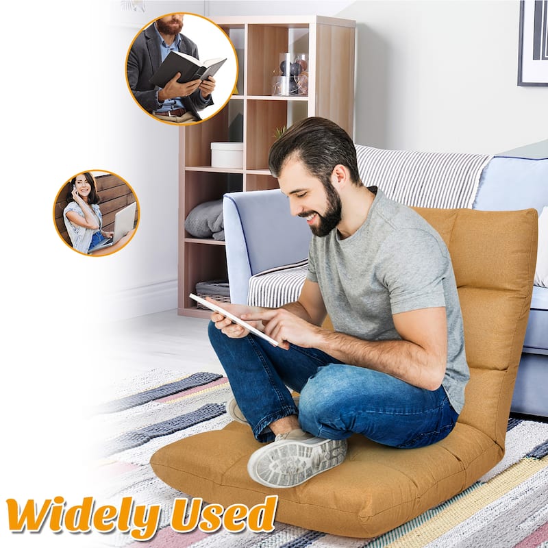 Costway Adjustable 14-Position Floor Chair Folding Lazy Gaming Sofa