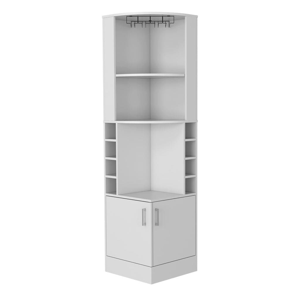 Tuhome furniture syrah corner bar shop and wine cabinet in weathered bla4445