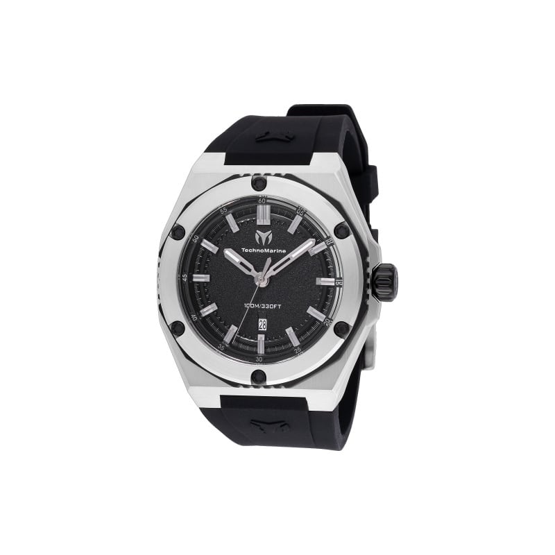 Technomarine Men's TM-416072 CORAL Quartz 3 Hand Black Dial Watch