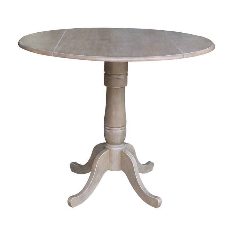 42" Round Pedestal Gathering Height Table with 2 Counter Height Stools