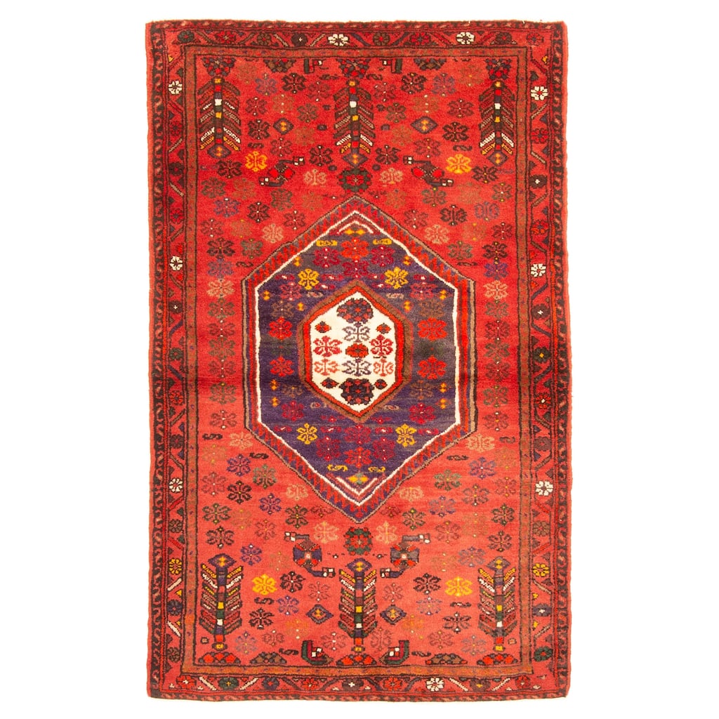 ECARPETGALLERY Hand-knotted Andelz Red Wool Rug - 3'11 x 6'6