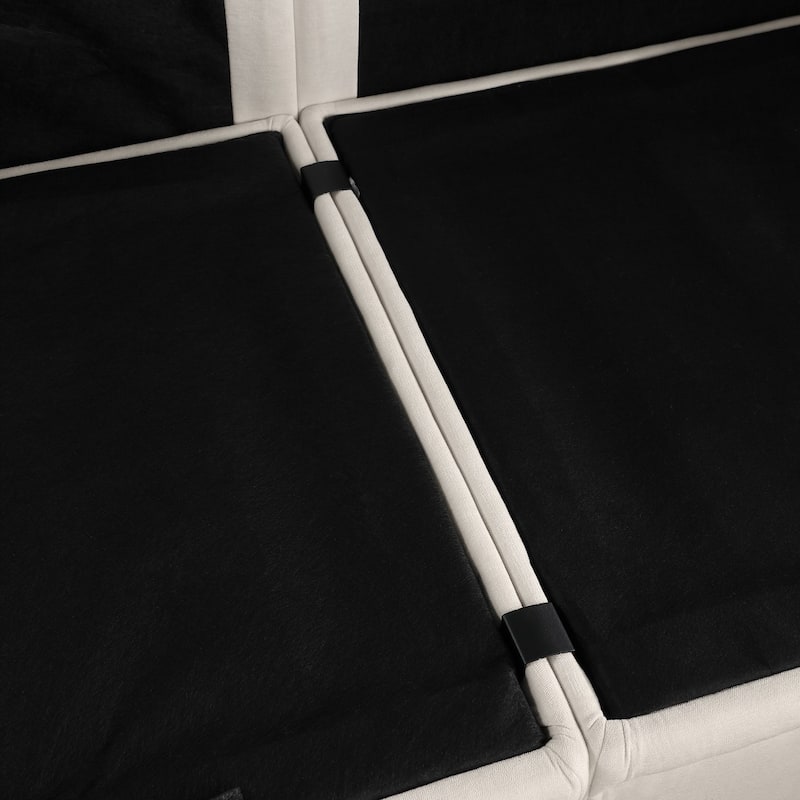 109.4" Chenille Sectional Sofa with Two Ottomans