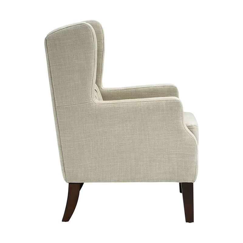 Madison Park Roan Linen Button Tufted Wing Chair