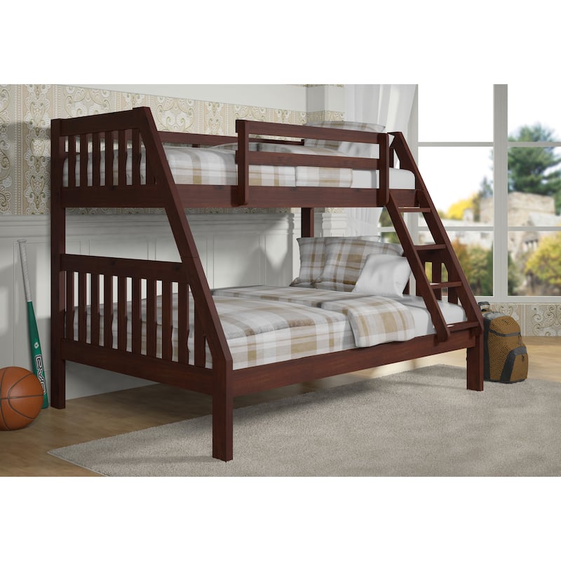 Donco Kids Mission-Style Dark Cappuccino Twin over Full Bunk Bed