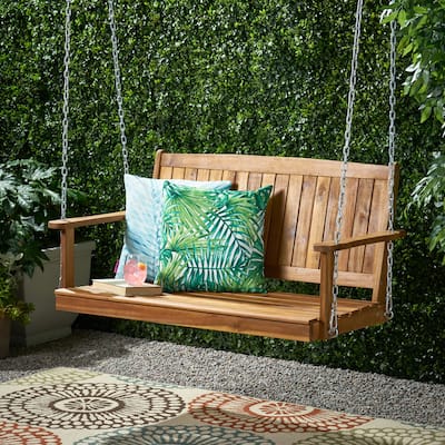 Tambora Outdoor Acacia Porch Swing by Christopher Knight Home