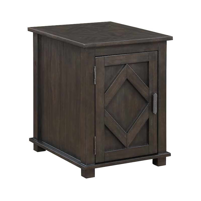 Varlet Rectangular Wood Chairside Table - Brown