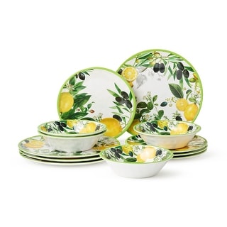 Certified International Limone Melamine 12 pc Dinnerware Set - 11.00"L x 11.00"W x 0.50"H
