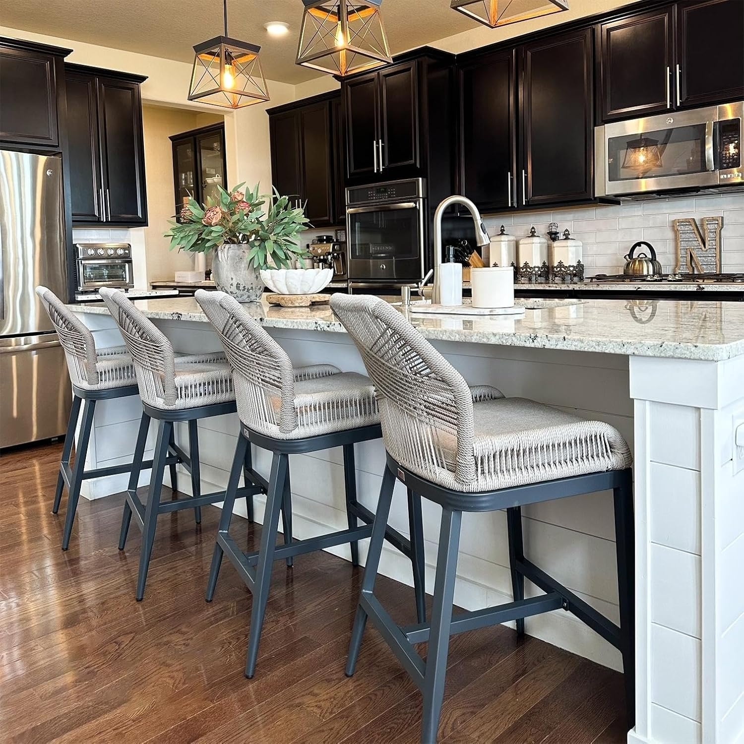 PURPLE LEAF Set Outdoor Bar Stool Chair Set, Modern Counter