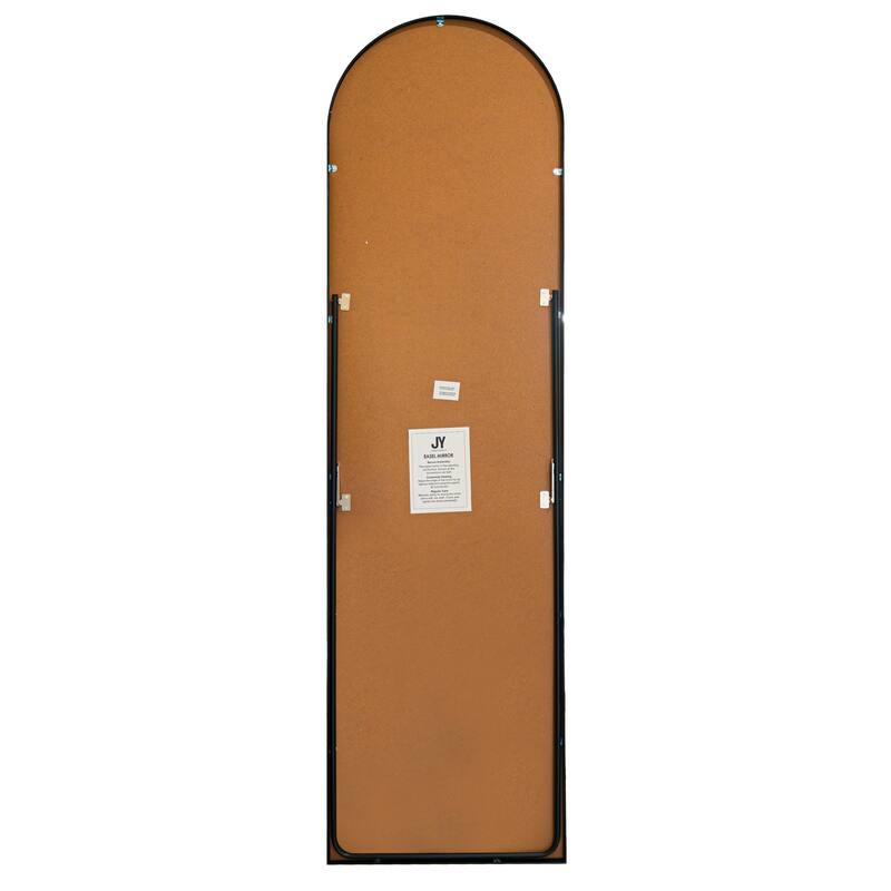 16 in. W x 59 in. H Large Arched Metal Framed Floor Full-Length Mirror - 59 H x 16 W x 1.08 D
