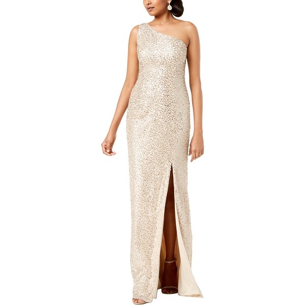 adrianna papell one shoulder long dress