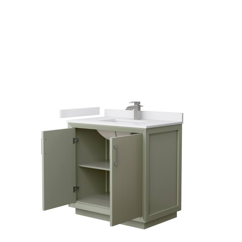 Strada 36-Inch Single Vanity Set, Cultured Marble Top
